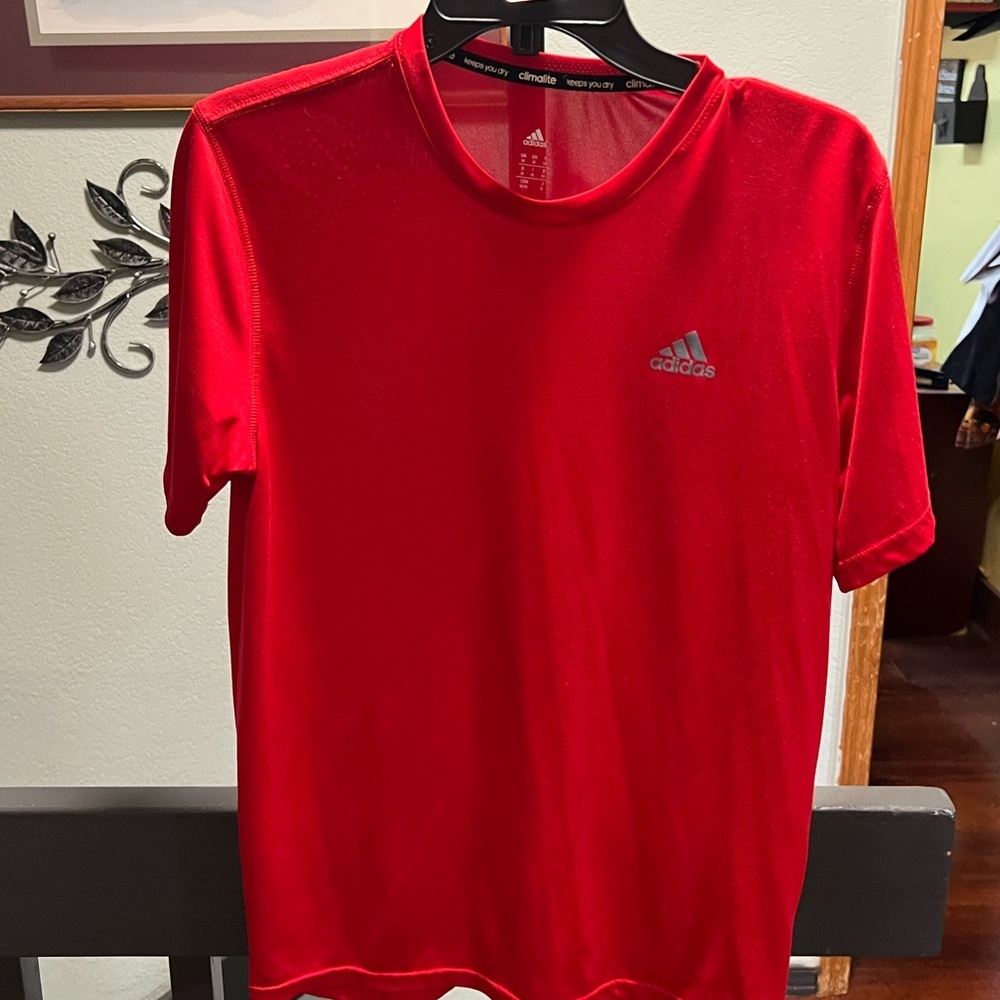 Adidas Men's Vibrant Red Short Sleeve Tee Nwot #014